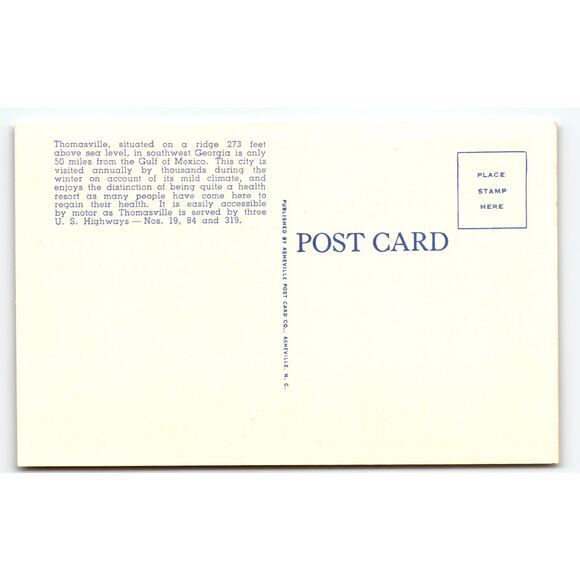 Vintage Linen Postcard Glen Arven Country Club Thomasville GA 1940s - Picture 2 of 2